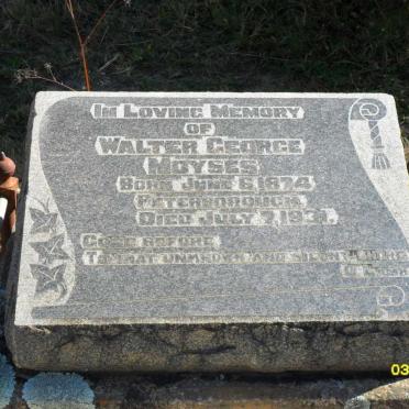 MOYSES Walter George 1974-193?