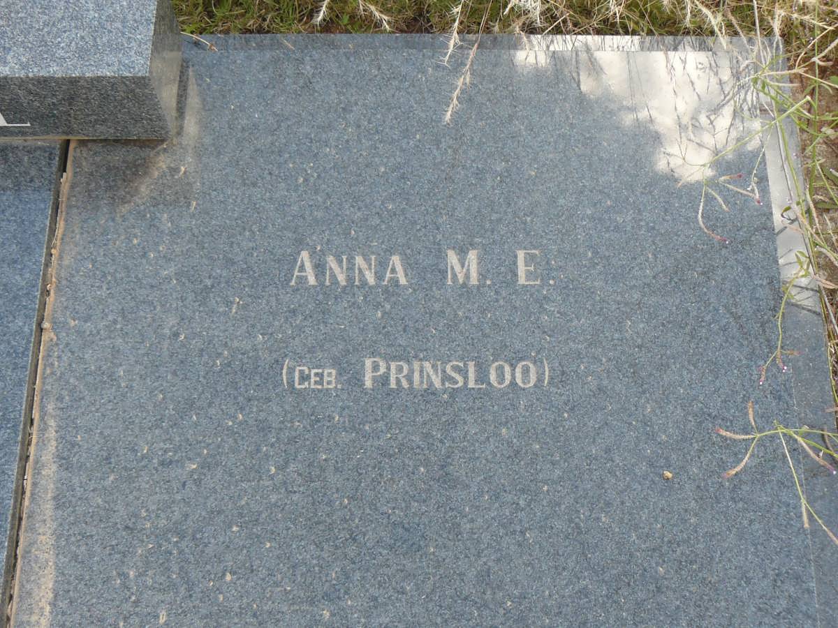 WAAL Anna M.E., de  nee PRINSLOO