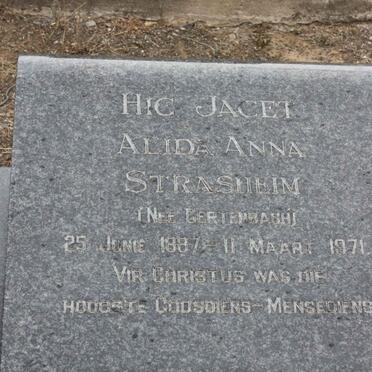 STRASHEIM  Alida Anna nee GERTENBACH 1887-1971