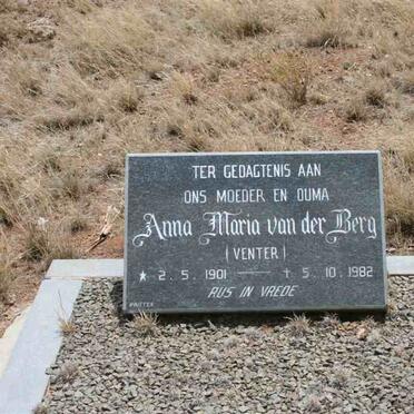 BERG Anna Maria, van der nee VENTER 1901-1982