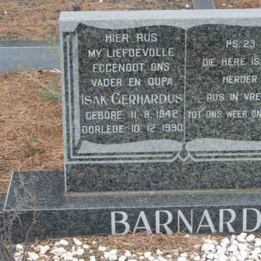 BARNARD Isak Gerhardus 1942-1990
