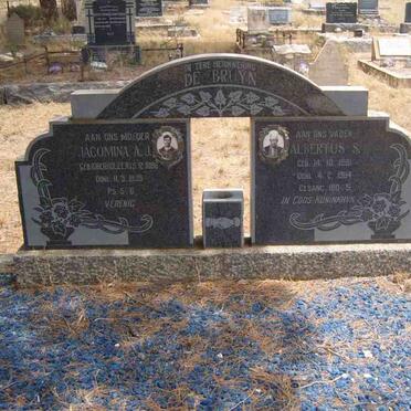 BRUYN Albertus S., de 1881-1964 &amp; Jacomina A.J. OBERHOLZER 1886-1939