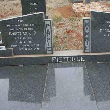 PIETERSE Christian J.P. 1923-1981 &amp; Magdalena S. 1926-