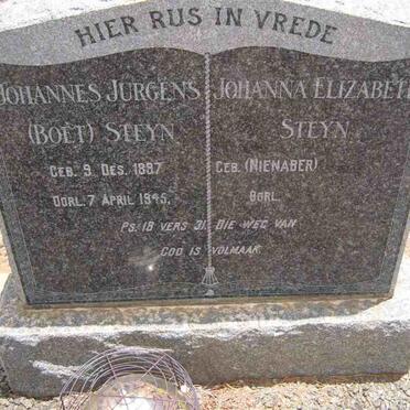 STEYN Johannes Jurgens 1887-1945 &amp; Johanna Elizabeth NIENABER