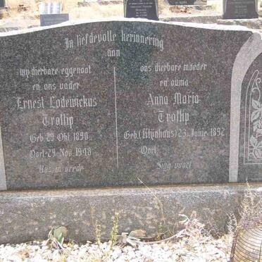 TROLLIP Ernest Lodewickus 1890-1948 &amp; Anna Maria KLÿNHANS 192-