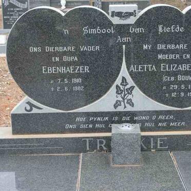 TROSKIE Ebenhaezer 1910-1982 &amp; Aletta Elizabeth Delport BOUWER 1908-1974