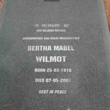 WILMOT Bertha Mabel 1910-2001