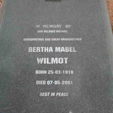 WILMOT Bertha Mabel 1910-2001
