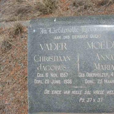 ? Christiaan Jacobus 1857-1936 &amp; Anna Maria OBERHOLZER 1859-1953