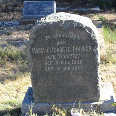 BOUWER Maria Elizabeth nee SCHUTTE 1890-1937