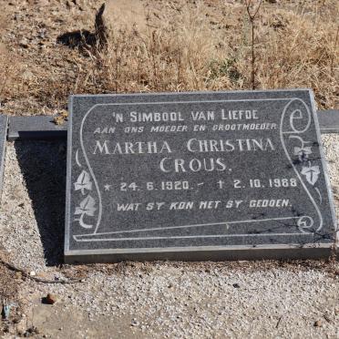 CROUS Martha Christina 1920-1988
