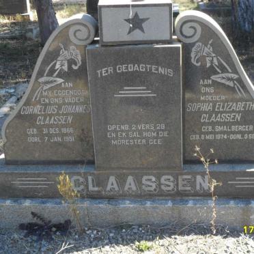 CLAASSEN Cornelius Johannes 1866-1951 &amp; Sophia Elizabeth SMALBERGER 1874-1968