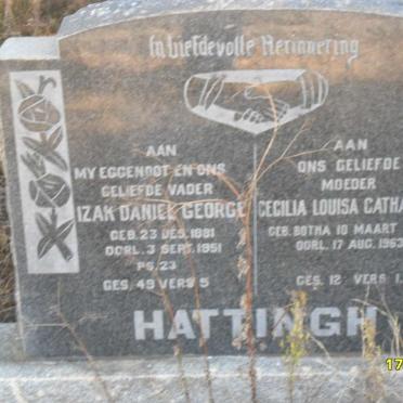 HATTINGH Izak Daniel George 1881-1951 &amp; Cecilia Louisa Catharina BOTHA 1887-1963
