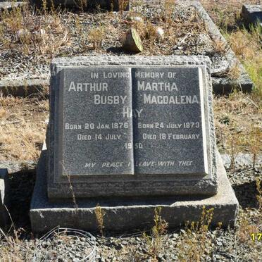 HAY Arthur Busby 1876-1950 &amp; Martha Magdalena 1873-1950