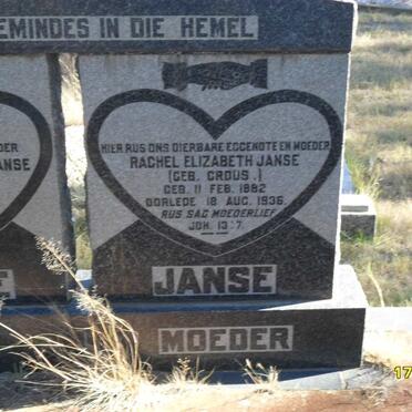 JANSE Rachel Elizabeth nee CROUS 1882-1936