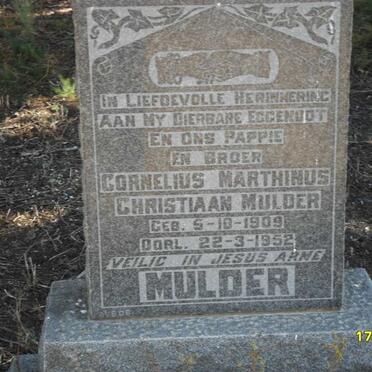 MULDER Cornelius Marthinus Christiaan 1909-1952