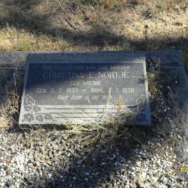 NORTJÉ Christina E. nee MIENIE 1887-1938