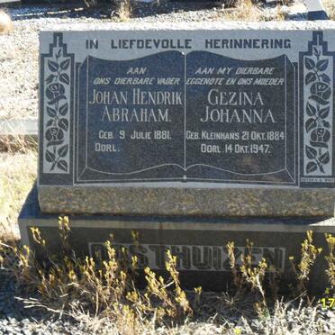 OOSTHUIZEN Johan Hendrik Abraham 1881- &amp; Gezina Johanna KLEYNHANS 1884-1947