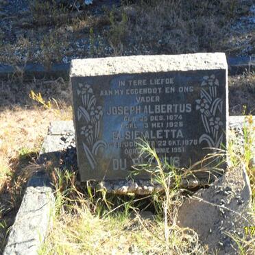 PLESSIS Joseph Albertus, du 1874-1925 &amp; Elsie Aletta JOUBERT 1878-1951