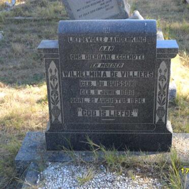 VILLIERS Wilhelmina, de nee DU BUISSON 1888-1936