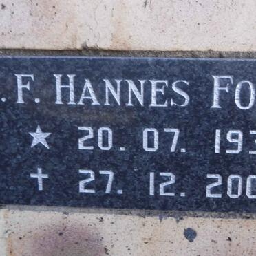 FOURIE Hannes J.F 1936-2007