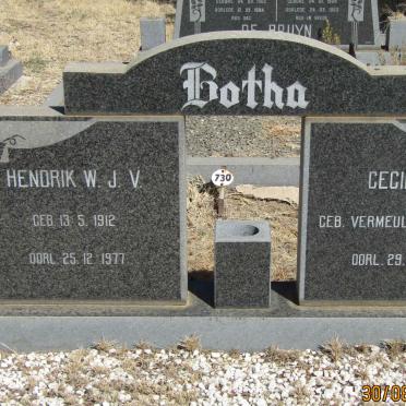 BOTHA Hendrik W.J.V. 1912-1977 &amp; Cecilia J. VERMEULEN 1914-1977