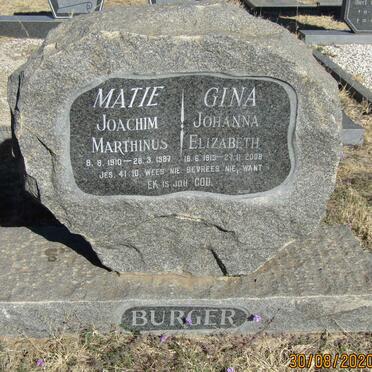 BURGER Joachim Marthinus 1910-1987 &amp; Johanna Elizabeth 1913-2008