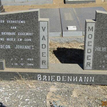 BRIEDENHANN Gideon Johannes 1899-1984 &amp; Wilhelmina Hendrika CRONJE 1909-1994