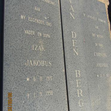 BERG Izak Jakobus, van den 1915-1998 &amp; Christina Johanna 1927-