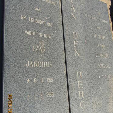BERG Izak Jakobus, van den 1915-1998 &amp; Christina Johanna 1927-