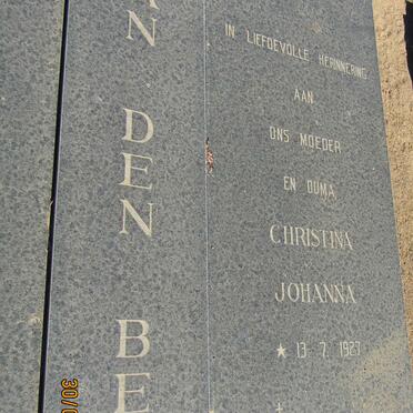 BERG Izak Jakobus, van den 1915-1998 &amp; Christina Johanna 1927-