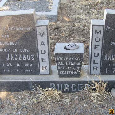 BURGER Jan Jacobus 1912-1984 &amp; Anna Sophia Krog SPIES 1923-2014