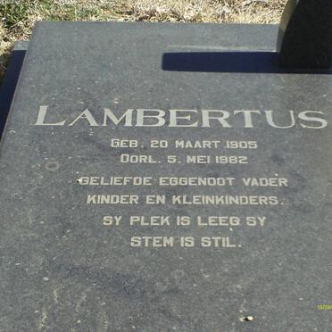 BURGER Lambertus 1905-1982