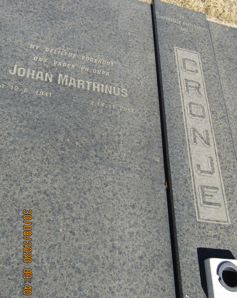 CRONJE Johan Marthinus 1941-2013