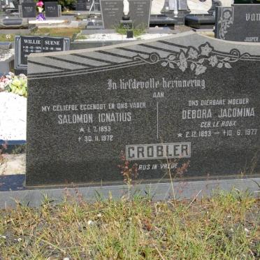 GROBLER Salomon Ignatius 1893-1972 &amp; Debora Jacomina LE ROUX 1893-1977