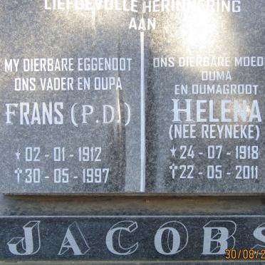 JACOBS Frans P.D 1912-1997 &amp; Helena REYNEKE 1918-2011