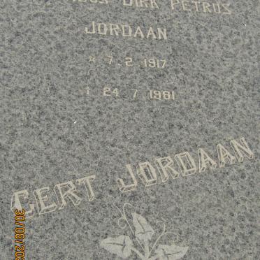 JORDAAN Gerhardus Dirk Petrus 1917-1981 &amp; Barbara Aletta 1919-1999