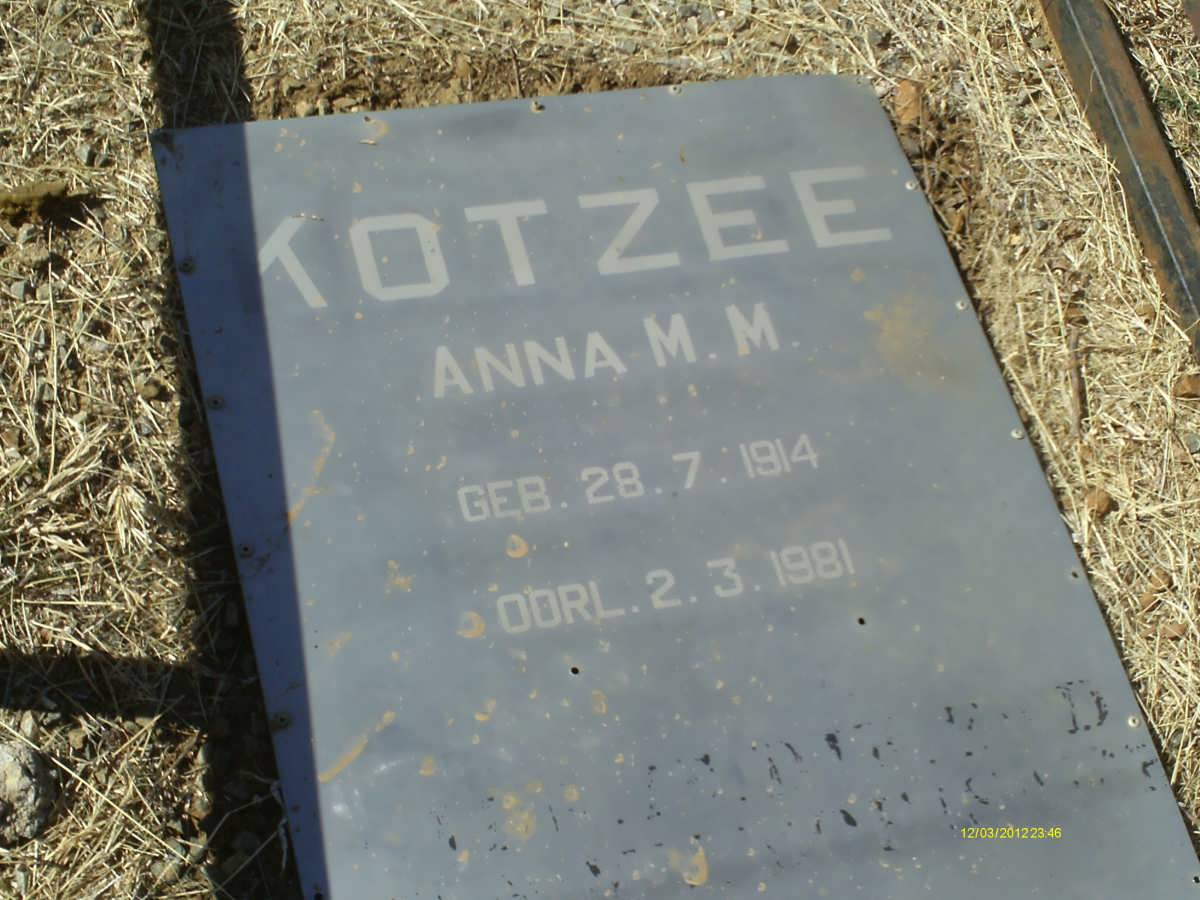 KOTZEE Anna M.M. 1914-1981