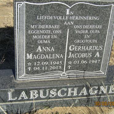 LABUSCHAGNE Gerhardus Jacobus A. 1947- &amp; Anna Magdalena 1945-2015