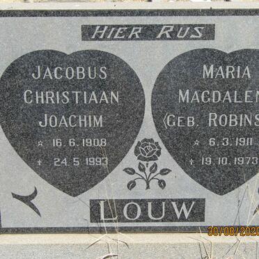 LOUW Jacobus Christiaan Joachim 1908-1993 &amp; Maria Magdalena ROBINSON 1911-1973