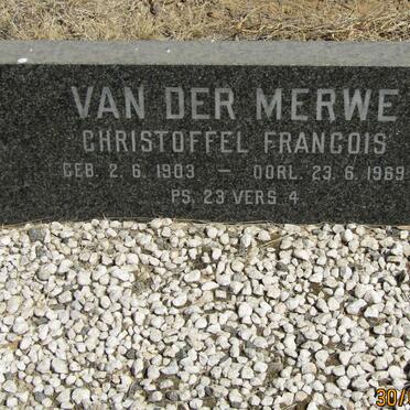 MERWE Christoffel Francois, van der 1903-1969