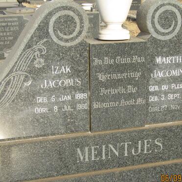 MEINTJES Izak Jacobus 1889-1960 &amp; Martha Jacomina DU PLESSIS 1903-1987