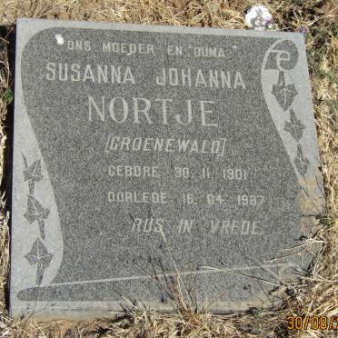 NORTJE Susanna Johanna nee GROENEWALD 1901-1987