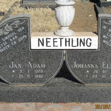 NEETHLING Jan Adam 1920-1992 &amp; Johanna Elizabeth 1912-1989