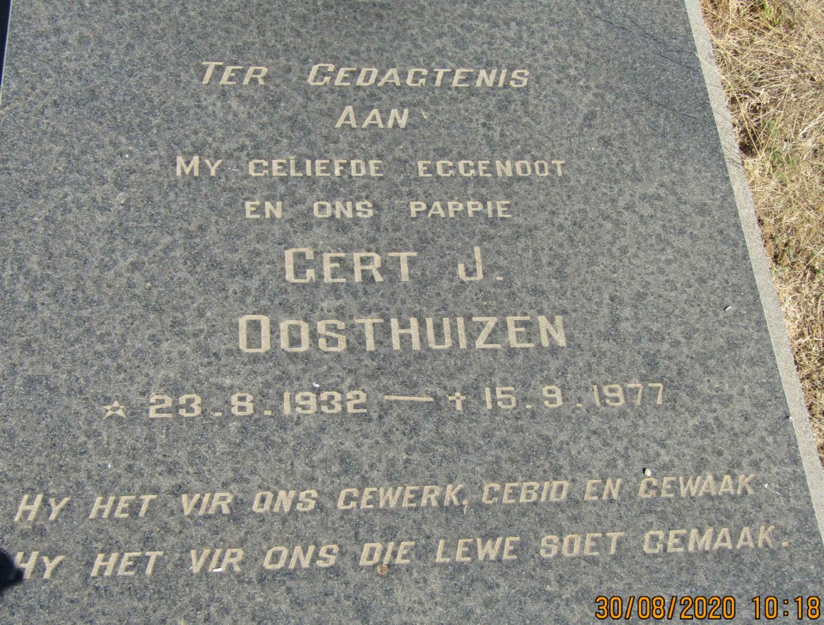 OOSTHUIZEN Gert J. 1932-1977