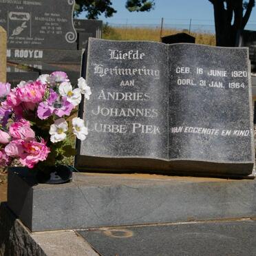 PIEK Andries Johannes Lubbe 1920-1964