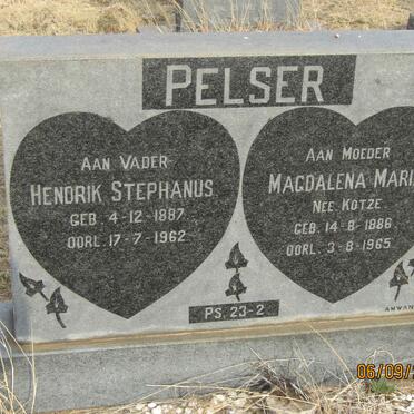 PELSER Hendrik Stephanus 1887-1962 &amp; Magdalena Maria KOTZE 1886-1965