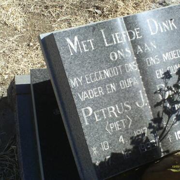 PIETERSE Petrus J. 1917-1993 &amp; Dina M. 1926-2004