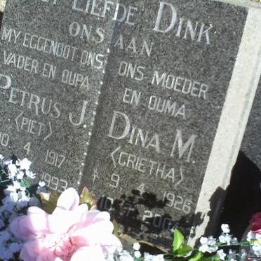 PIETERSE Petrus J. 1917-1993 &amp; Dina M. 1926-2004