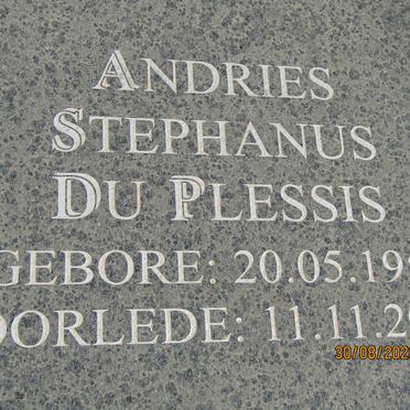 PLESSIS Andries Stephanus, du 1954-2011 &amp; Anna Cornelia Jacomina 1955-